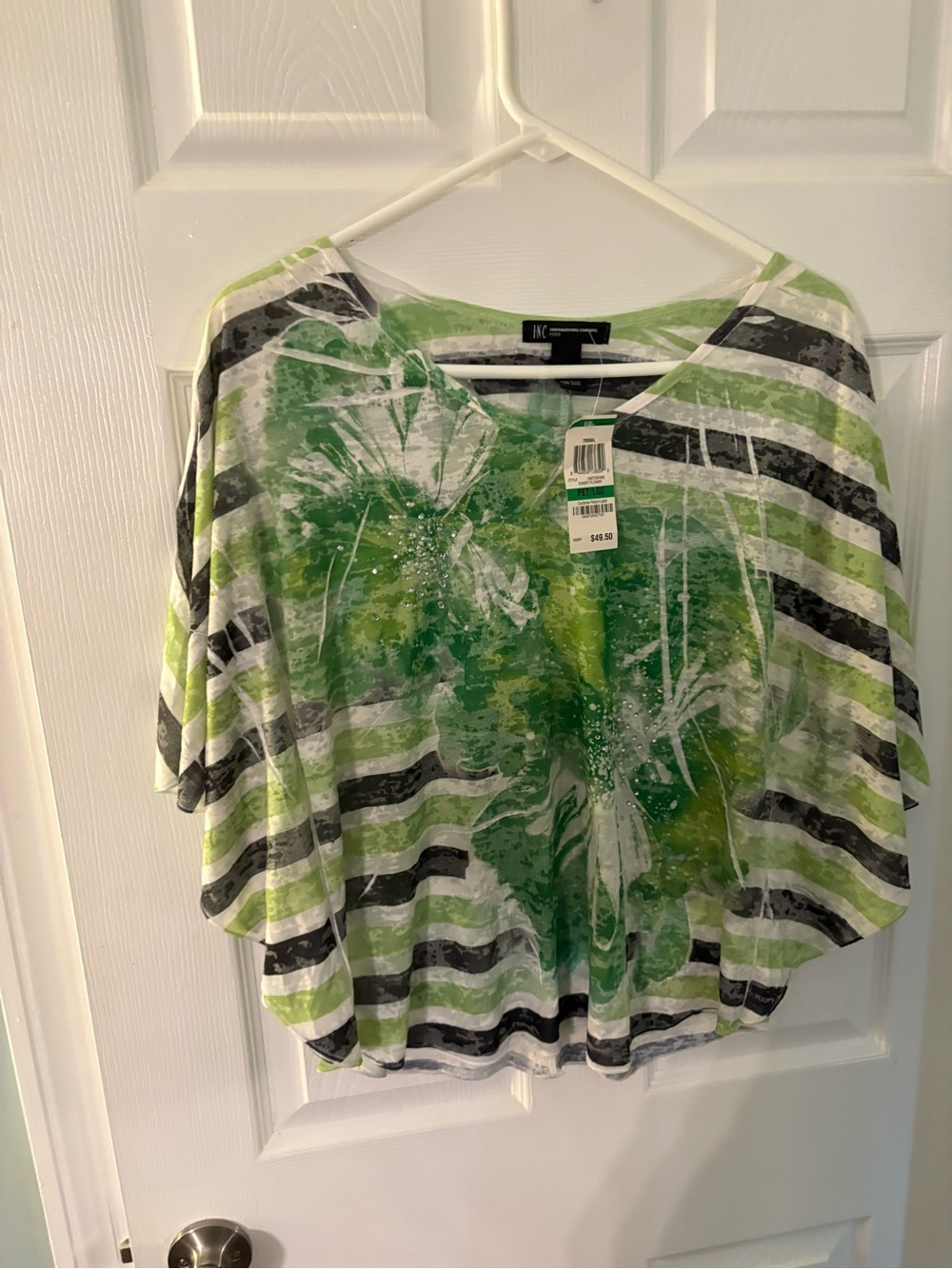 INC International Concepts printed poncho blouse petite large